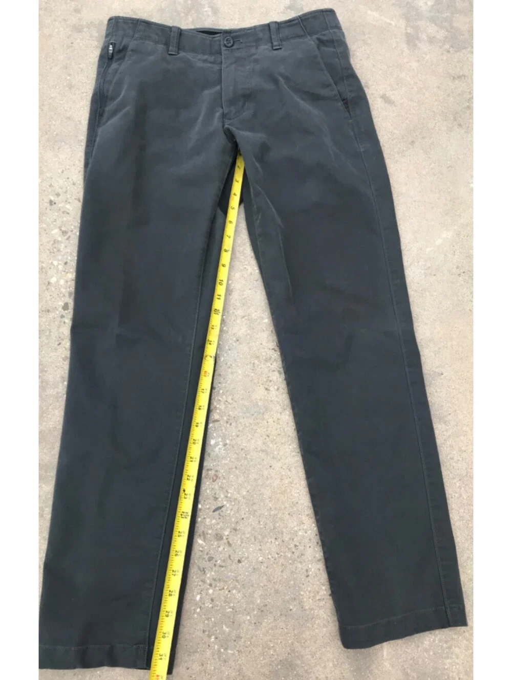 Eddie Bauer Cotton Blend Pants 33W x 30L Blue/Grey Canvas one Side Zip Pocket